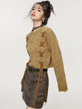 Litlookz Studio Y2K Lace-Up Detail Crop Sweater, view 3