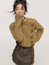 Litlookz Studio Y2K Lace-Up Detail Crop Sweater, view 5