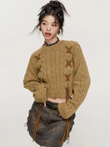 Litlookz Studio Y2K Lace-Up Detail Crop Sweater, view 6
