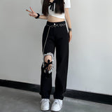 Litlookz Studio Y2K Lace Up Knee Jeans, view 3
