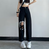 Litlookz Studio Y2K Lace Up Knee Jeans, view 6