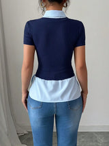Litlookz Studio Y2K Layered Collar Knit Top, view 2