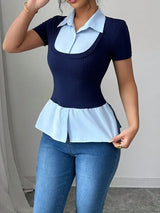 Litlookz Studio Y2K Layered Collar Knit Top, view 4