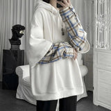 Litlookz Studio Y2K Layered Plaid Sleeve Hoodie, view 3
