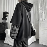 Litlookz Studio Y2K Layered Plaid Sleeve Hoodie, view 4