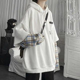 Litlookz Studio Y2K Layered Plaid Sleeve Hoodie, view 5