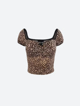 Litlookz Studio Y2K Leopard Bodycon Crop Top, view 4