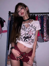 Litlookz Studio Y2K Leopard Buckle Micro Shorts, view 4