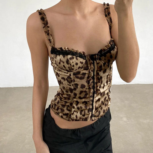Litlookz Studio Y2K Leopard Corset Top