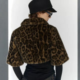 Litlookz Studio Y2K Leopard Faux Fur Cropped Jacket, view 2