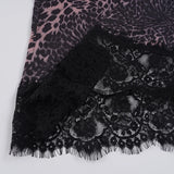 Litlookz Studio Y2K Leopard Lace Hem Midi Skirt, view 6