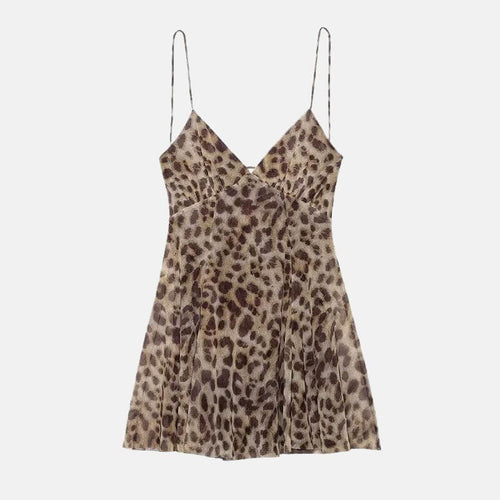 Litlookz Studio Y2K Leopard Lace Up Mini Dress
