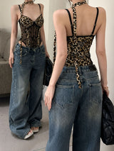 Litlookz Studio Y2K Leopard Mesh Corset Top, view 2