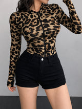 Litlookz Studio Y2K Leopard Zip-Up Jacket, view 2