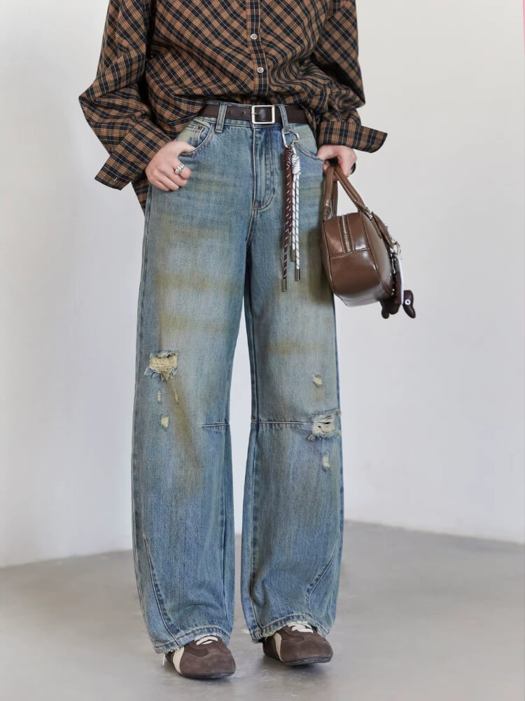 Litlookz Studio Y2K Loose Fit Distressed Jeans