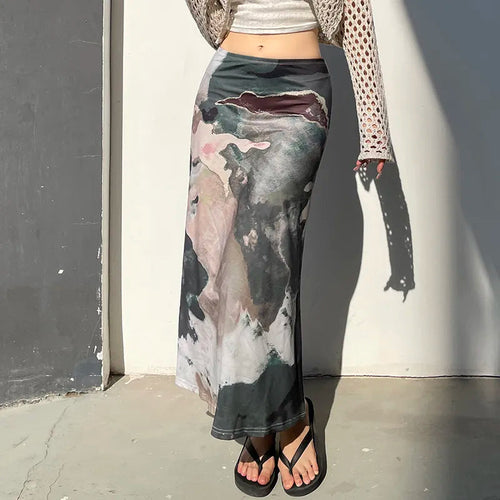 Litlookz Studio Y2K Low Rise Midi Skirt