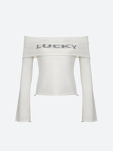 Litlookz Studio Y2K Lucky Off Shoulder Top, view 3