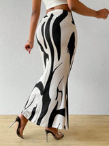 Litlookz Studio Y2K Marble Print Midi Skirt, view 2