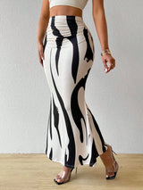 Litlookz Studio Y2K Marble Print Midi Skirt, view 3