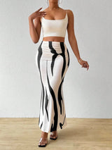 Litlookz Studio Y2K Marble Print Midi Skirt, view 5