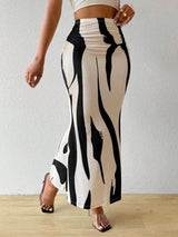 Litlookz Studio Y2K Marble Print Midi Skirt, view 6