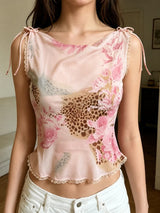 Litlookz Studio Y2K Mesh Floral Top, view 4