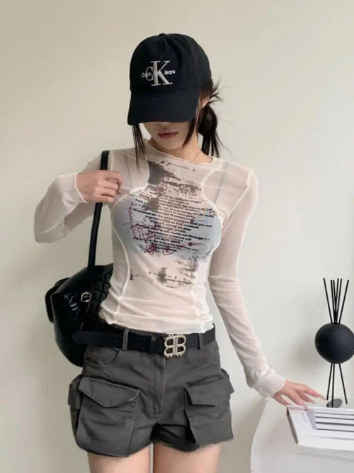 Litlookz Studio Y2K Mesh Top