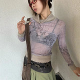 Litlookz Studio Y2K Mesh Turtleneck Top, view 3