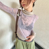Litlookz Studio Y2K Mesh Turtleneck Top, view 4