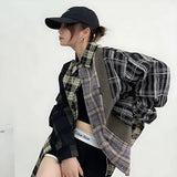 Litlookz Studio Y2K Multi Pattern Plaid Shirt, view 3