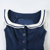 Litlookz Studio Y2K Nautical Button Mini Dress, view 3