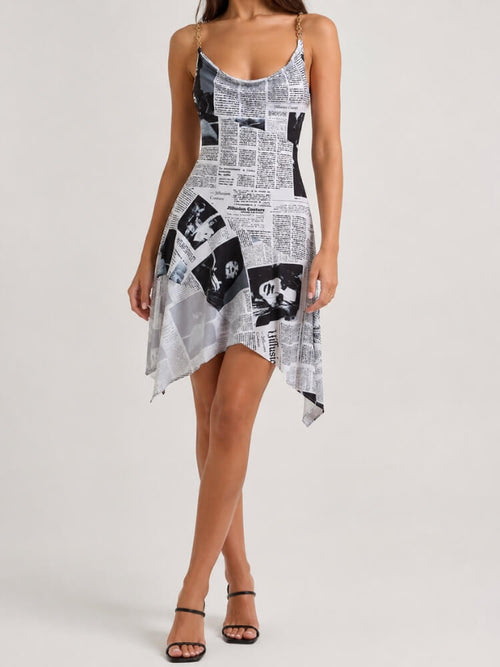 Litlookz Studio Y2K Newspaper Midi Dress