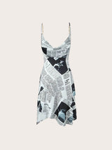 Litlookz Studio Y2K Newspaper Midi Dress, view 3