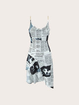 Litlookz Studio Y2K Newspaper Midi Dress, view 4