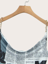 Litlookz Studio Y2K Newspaper Midi Dress, view 5