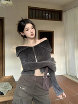 Litlookz Studio Y2K Off Shoulder Cardigan, view 4