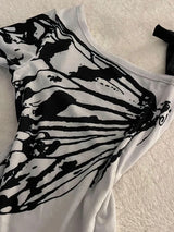 Litlookz Studio Y2K One Shoulder Butterfly Top, view 4