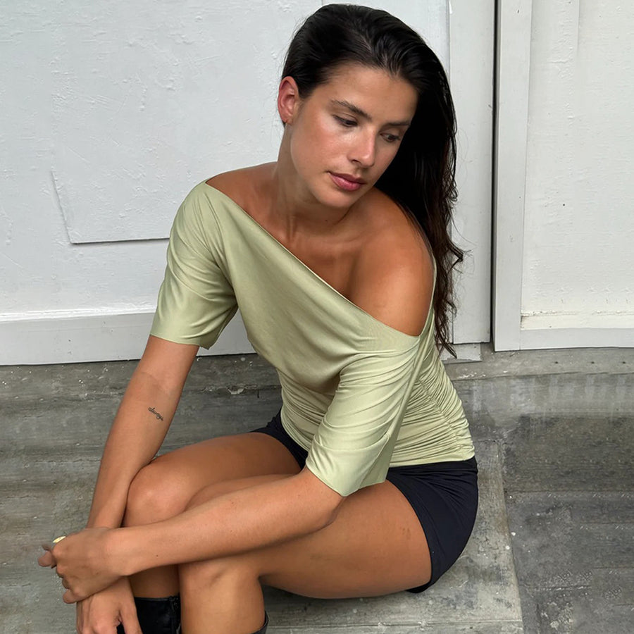 Litlookz Studio Y2K One Shoulder Ruched Top