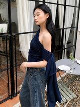 Litlookz Studio Y2K One Sleeve Draped Blouse, view 3