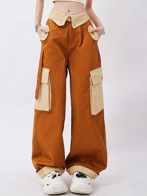 Litlookz Studio Y2K Orange Cargo Pants