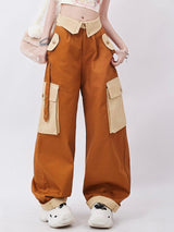 Litlookz Studio Y2K Orange Cargo Pants, view 2
