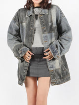 Litlookz Studio Y2K Oversized Denim Jacket, view 3