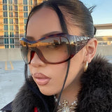 Litlookz Studio Y2K Oversized Shield Sunglasses, view 3