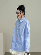 Litlookz Studio Y2K Oversized Stripe Button-Up Shirt, view 4