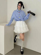Litlookz Studio Y2K Oversized Stripe Button-Up Shirt, view 6
