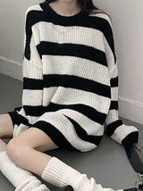 Litlookz Studio Y2K Oversized Striped Knit Sweater, view 2