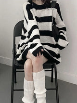 Litlookz Studio Y2K Oversized Striped Knit Sweater, view 4