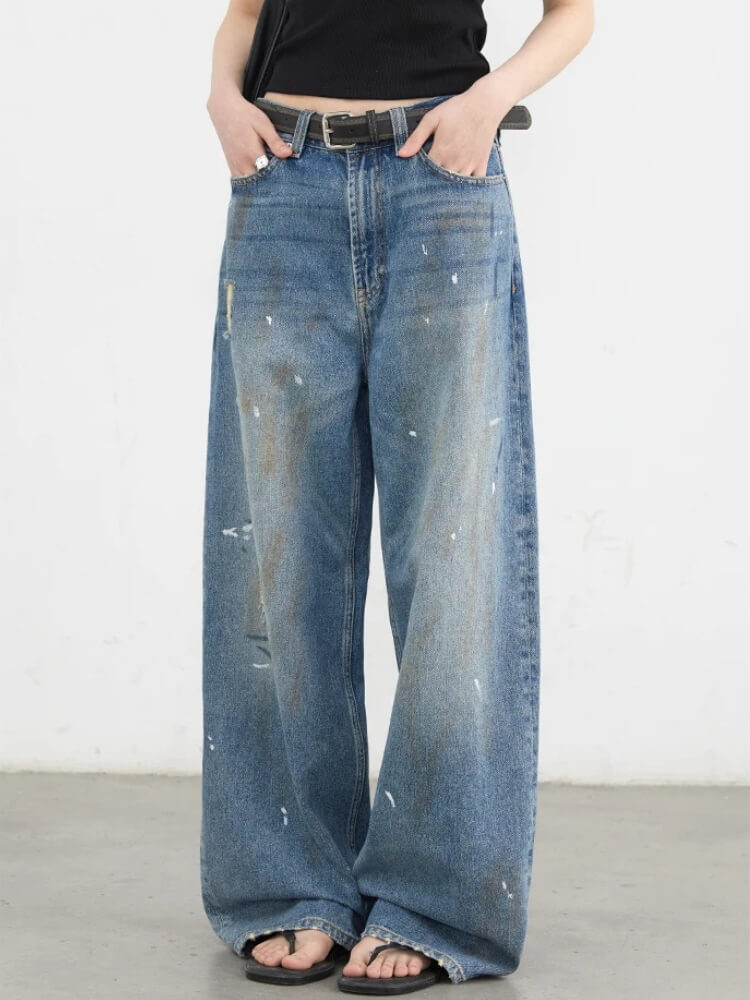 Litlookz Studio Y2K Paint Splatter Jeans