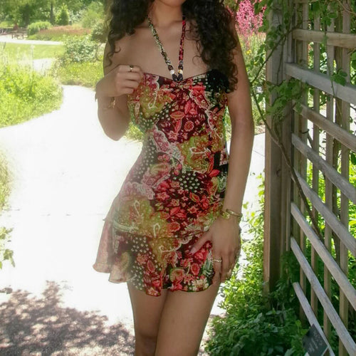 Litlookz Studio Y2K Paisley Tube Mini Dress