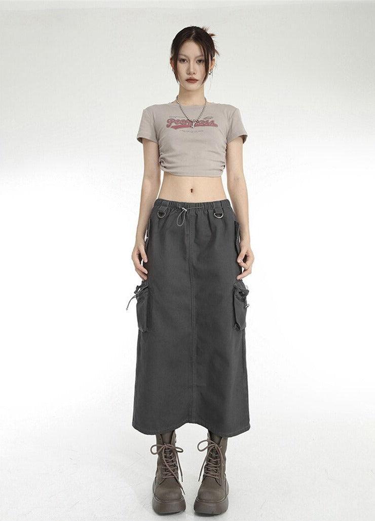 Litlookz Studio Y2K Parachute Maxi Skirt